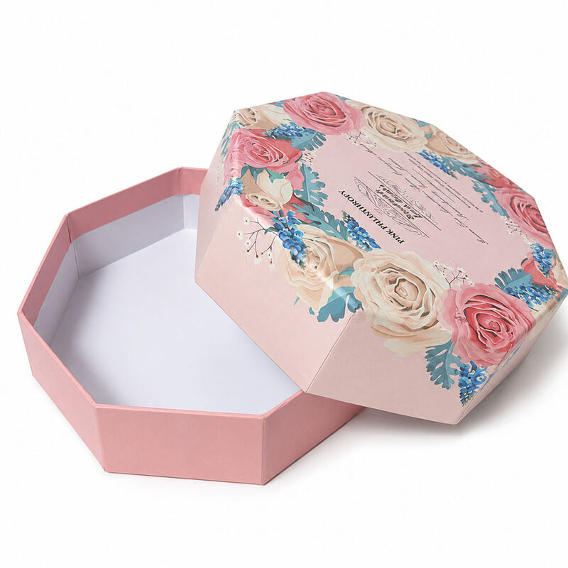 Octagonal Shape Rigid Gift Box Custom Printing with EVA Insert