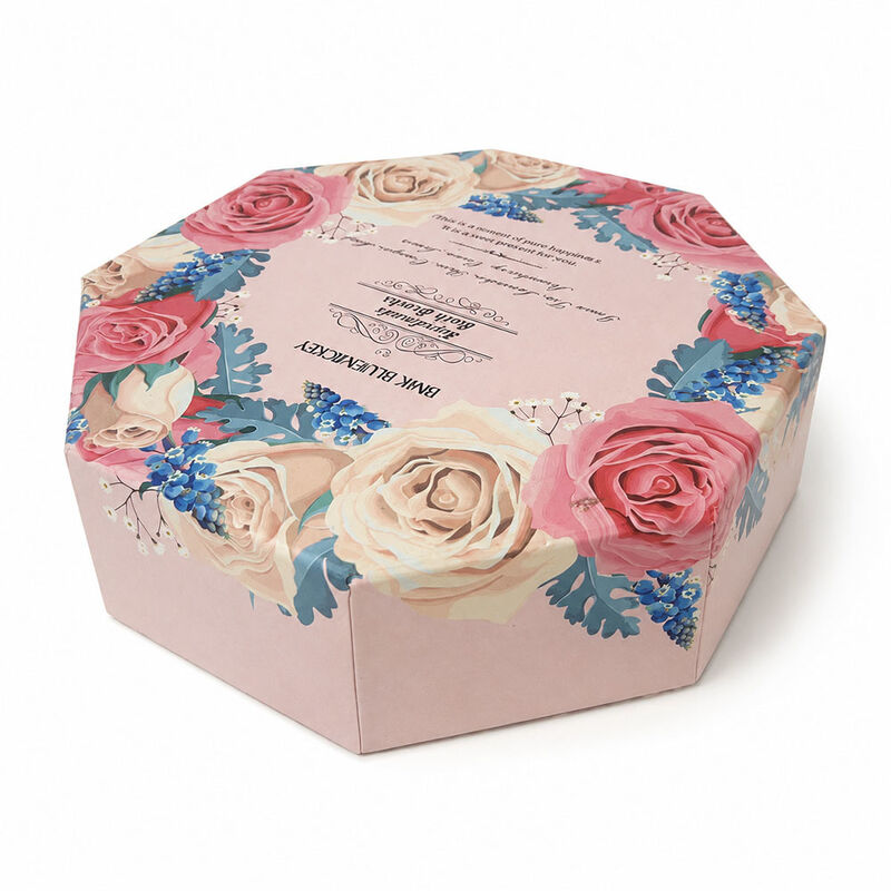 Octagonal Shape Rigid Gift Box Custom Printing with EVA Insert