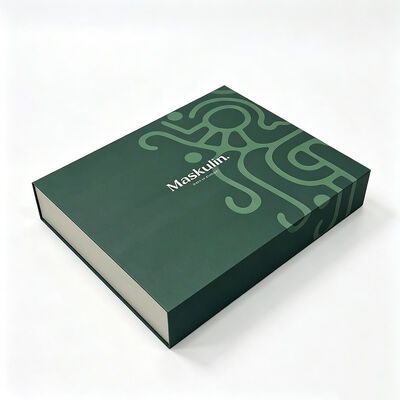Green Magnetic Jewelry Box Customized with EVA Insert Embossed UV Logo