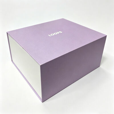 Purple Custom Magnetic Gift Box Pantone Printing With Cardboard Insert